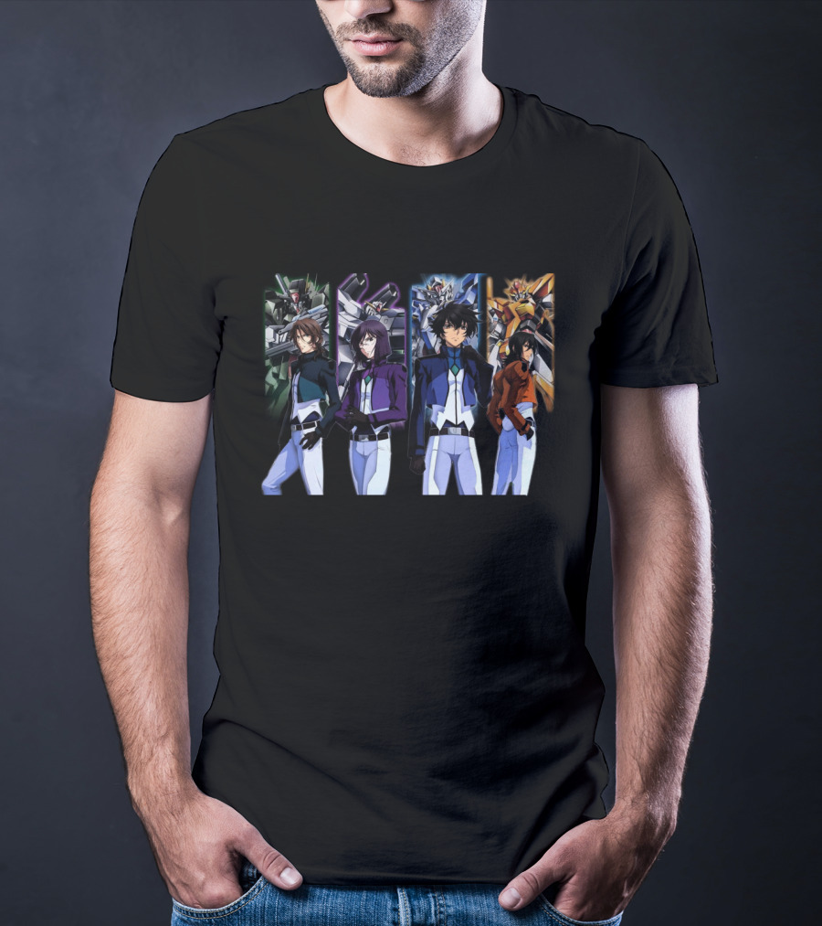 Mobile Suit Gundam 00 Celestial Being Characters And Gundams T-Shirt