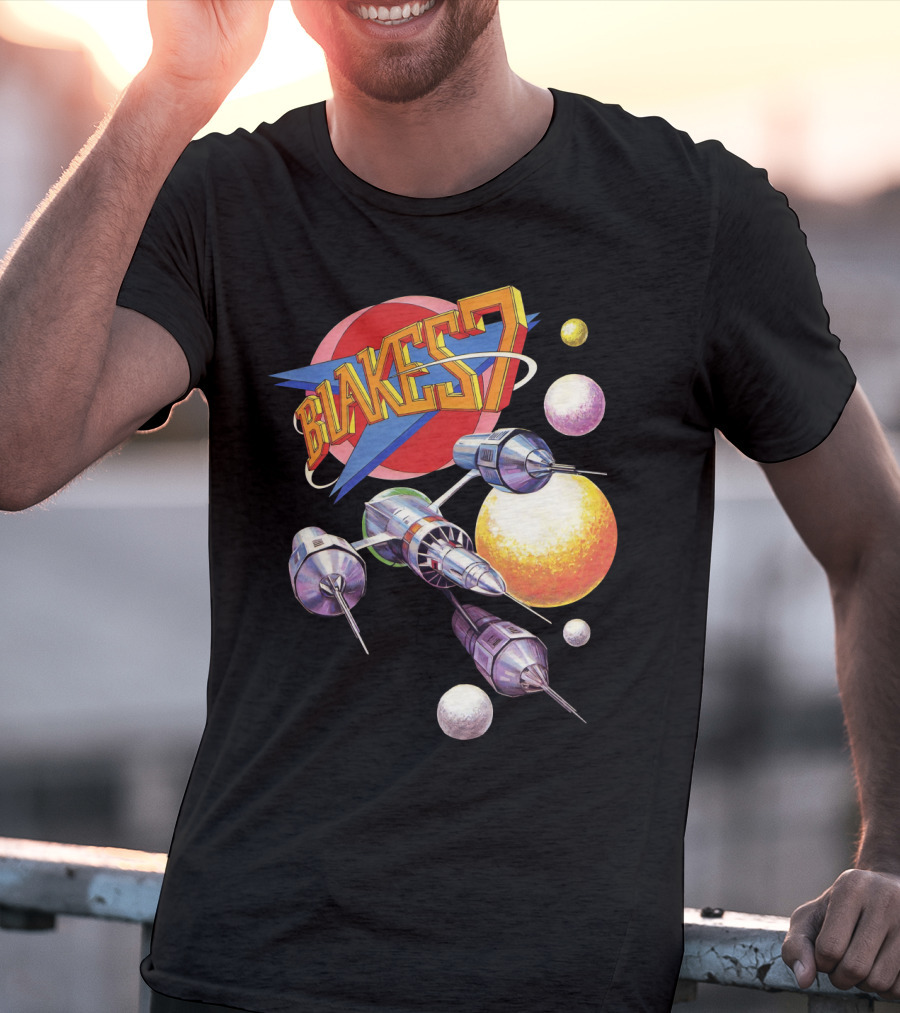 Blake's 7 Annual Retro Sci-Fi Spaceship And Planets T-Shirt