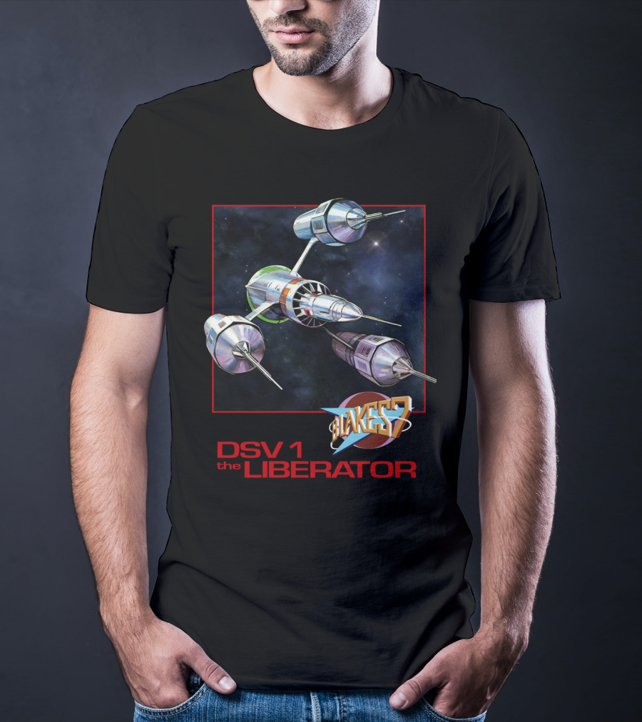 Blake's 7 DSV1 The Liberator Spacecraft In Outer Space T-Shirt
