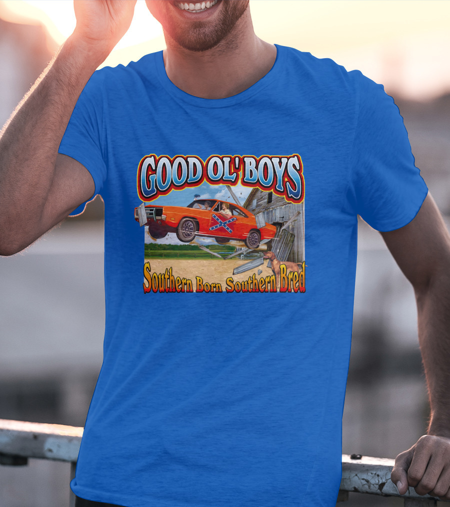 Good Ol' Boys Southern Born Southern Bred Dukes Of Hazzard Car Jump Scene T-Shirt