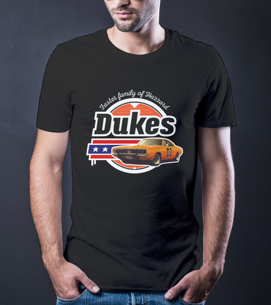 Dukes Faster Family Of Hazzard 01 Car Stars And Stripes Vintage T-Shirt