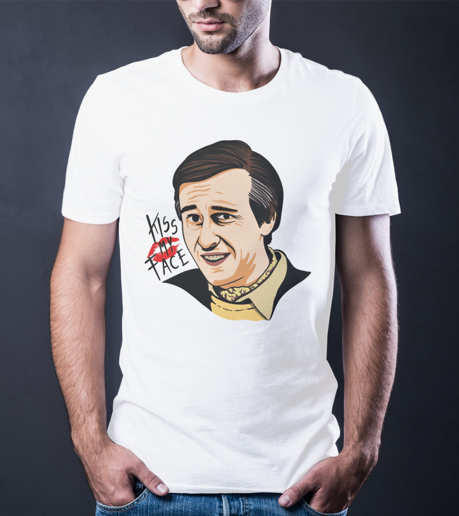 Alan Partridge Kiss My Face Retro Portrait With Lipstick T-Shirt