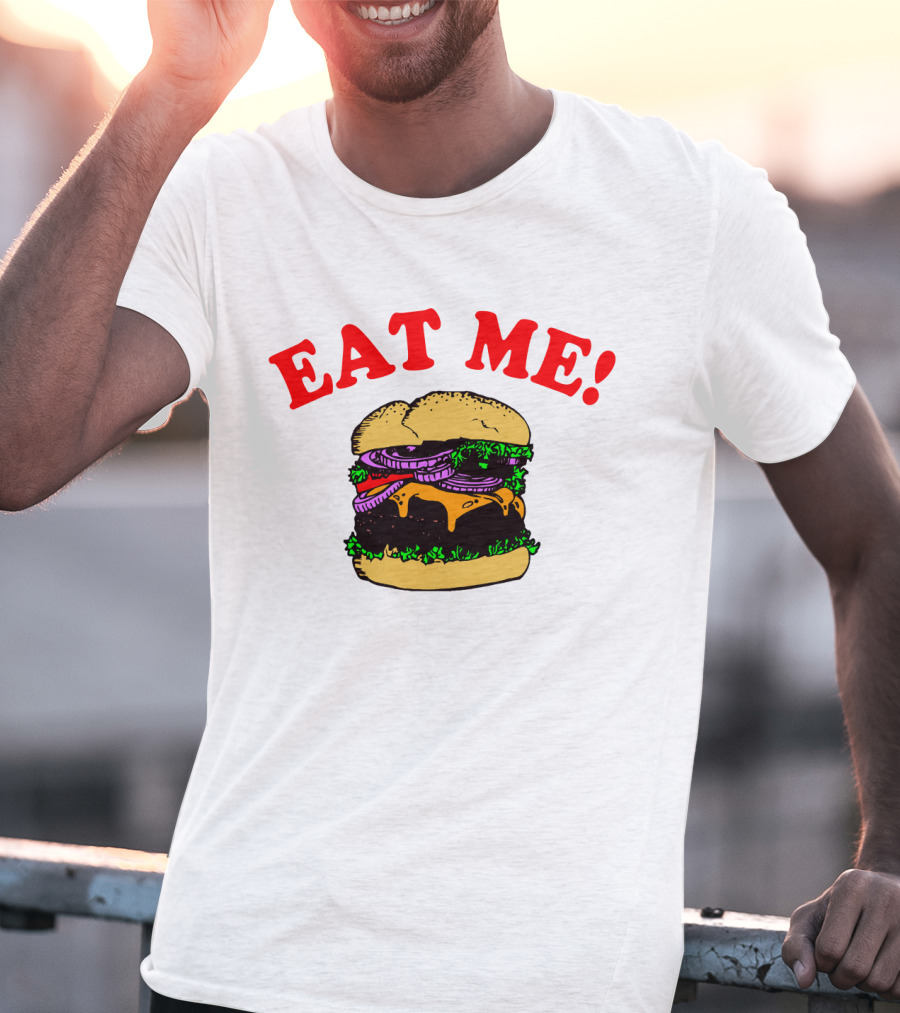 Captain Spaulding Eat Me Burger Text T-Shirt