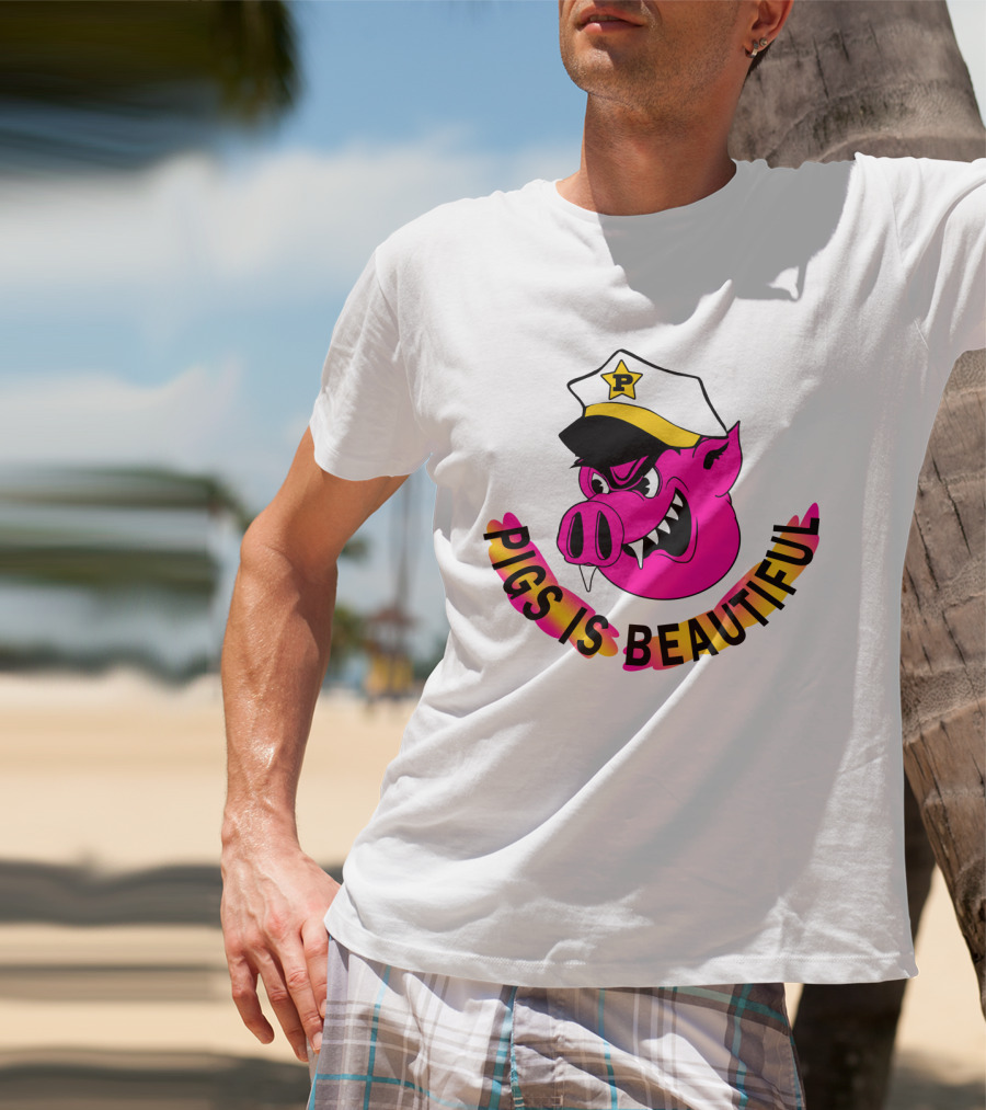 Captain Spaulding Pink Pig With Hat Pigs Is Beautiful T-Shirt