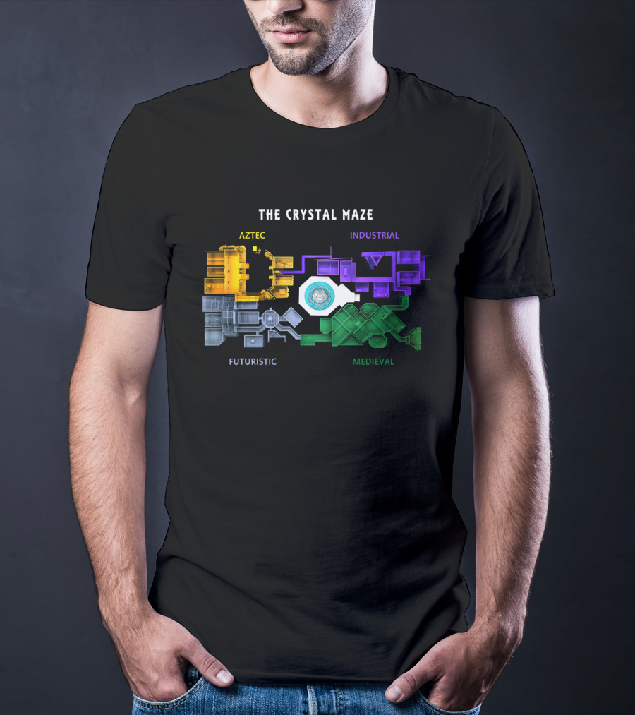 The Crystal Maze Map Aztec Industrial Futuristic Medieval T-Shirt