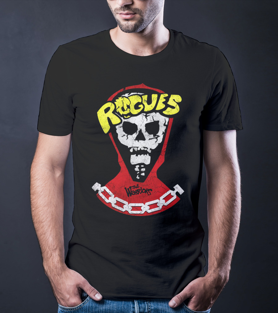 Rogues Skull Mask With Chain And The Warriors T-Shirt