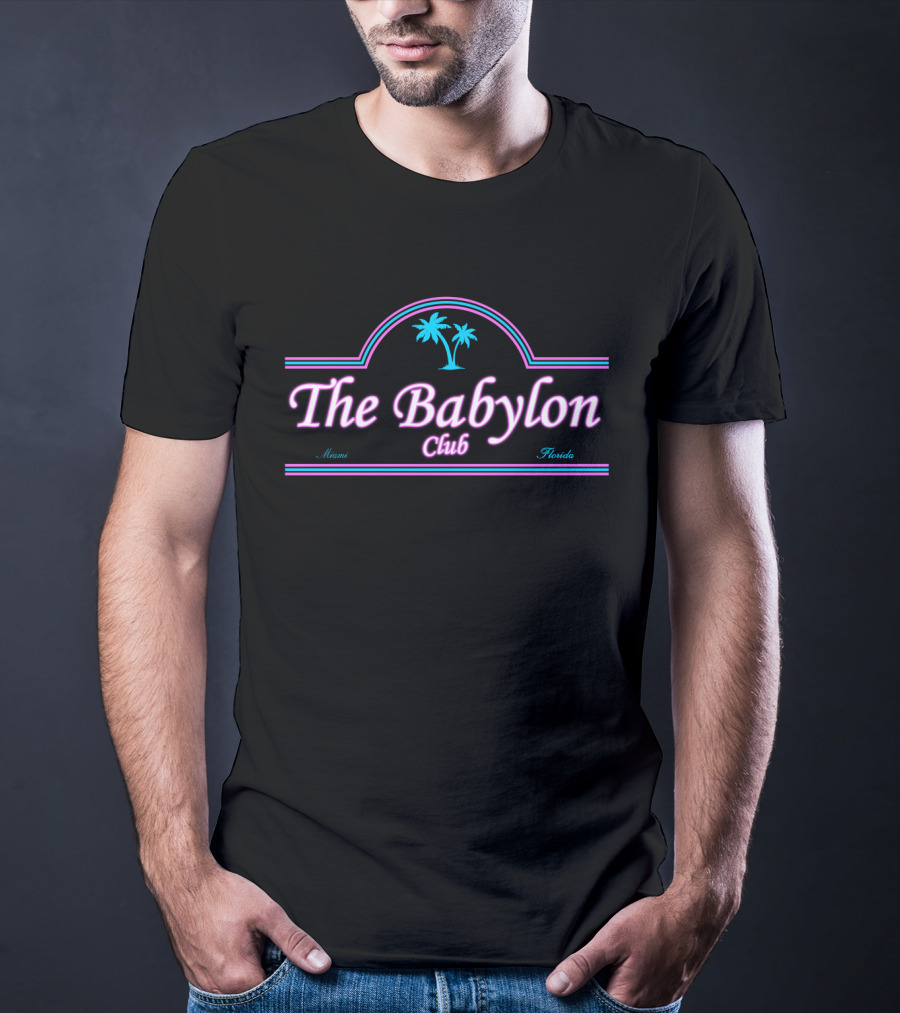Scarface The Babylon Club Miami Florida Neon Palms T-Shirt