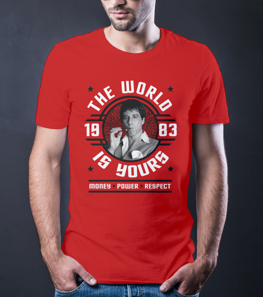 Scarface The World Is Yours 1983 Money Power Respect T-Shirt