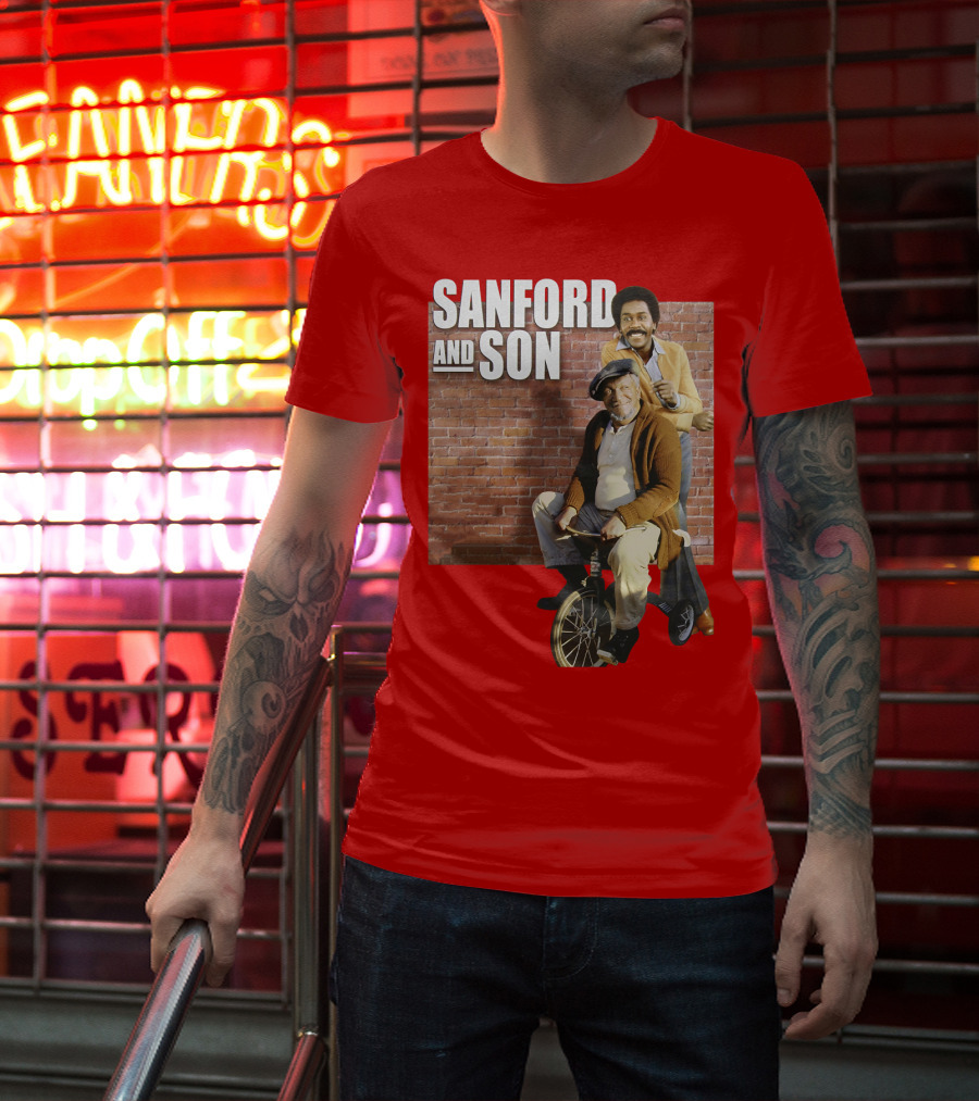Sanford And Son Red Brick Wall Background T-Shirt