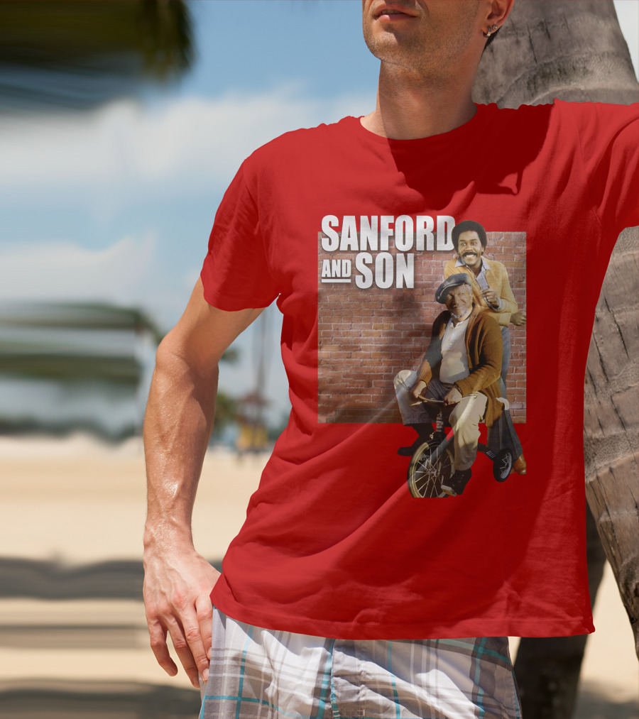 Sanford And Son Red Brick Wall Background T-Shirt