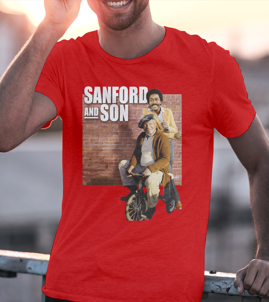 Sanford And Son Red Brick Wall Background T-Shirt