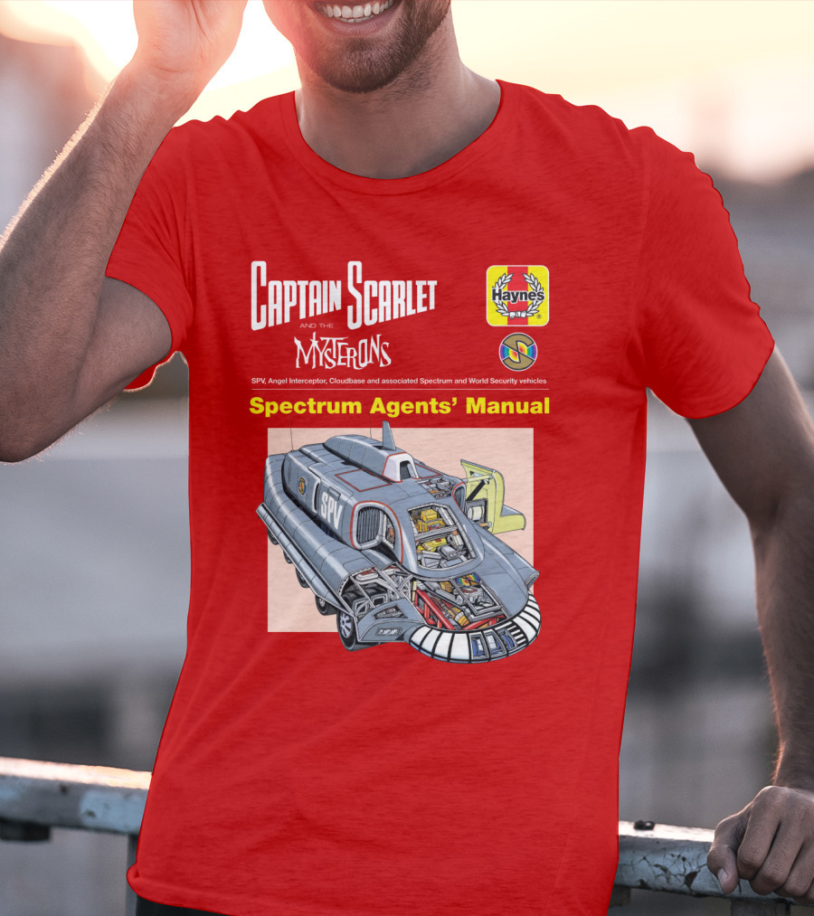 Captain Scarlet And The Mysterons Spectrum Agents' Manual SPV Haynes Cloudbase Spectrum World Security Vehicles T-Shirt