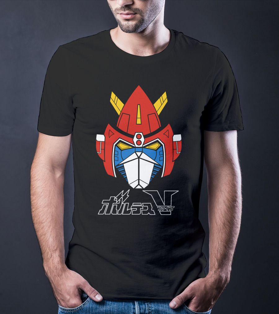 Chodenji Machine Voltes V Robot Head Japanese Text T-Shirt