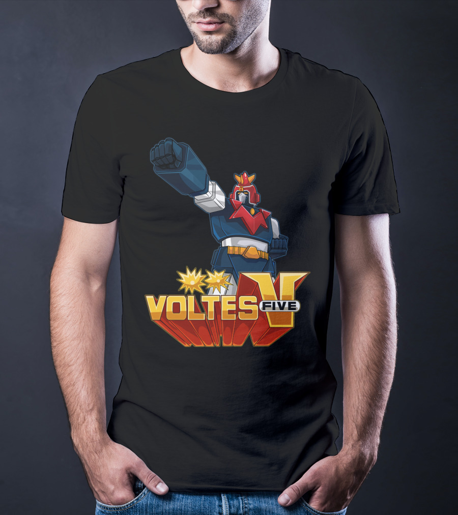 Voltes Five Robot Iconic Anime Character Fist Power Action T-Shirt