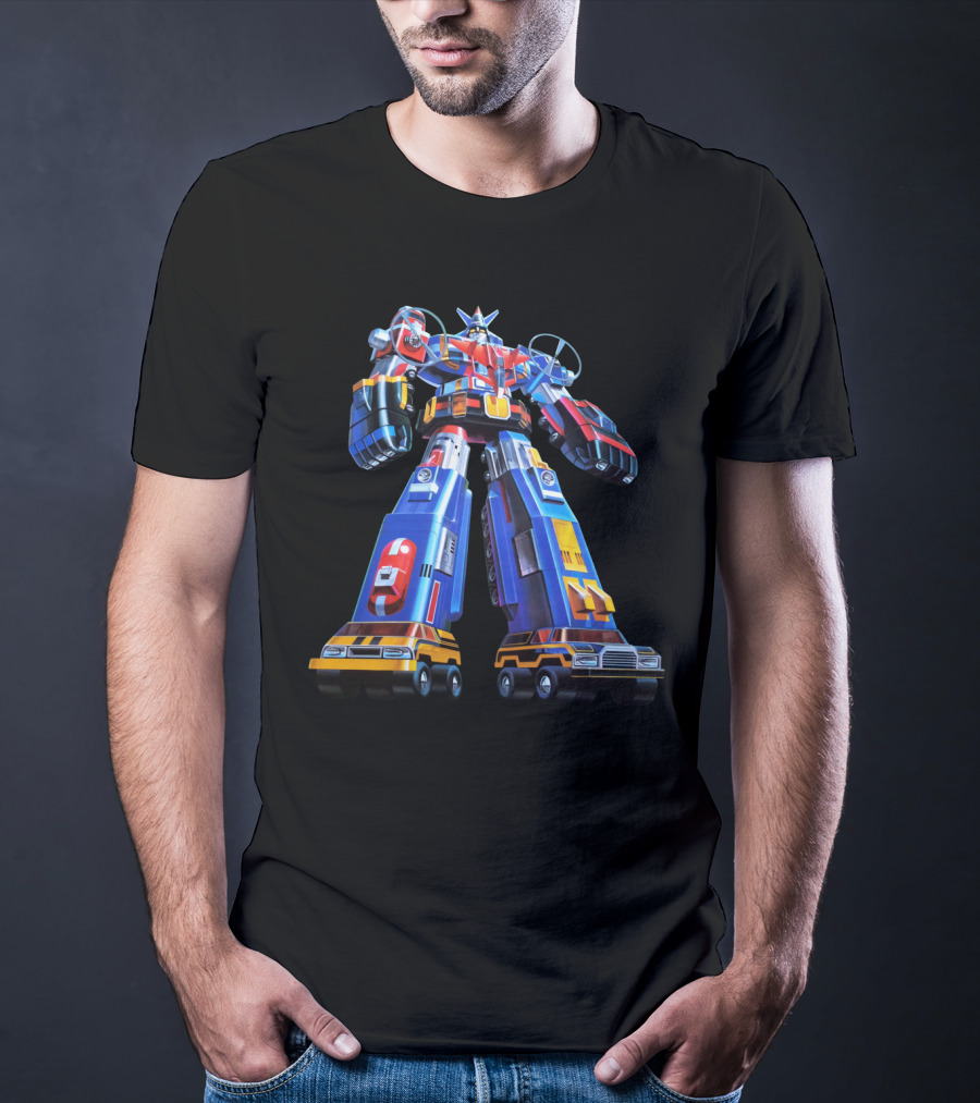 Vehicle Force Voltron Dairugger XV Giant Mecha Robot T-Shirt