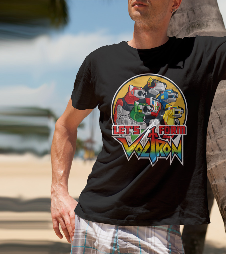 Let’s Form Voltron Lions Retro Iconic Team Assembly T-Shirt