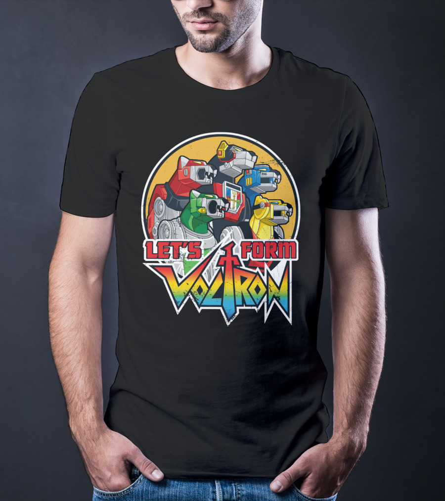 Let’s Form Voltron Lions Retro Iconic Team Assembly T-Shirt