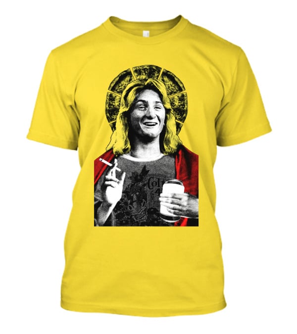 Fast Times At Ridgemont High Jeff Spicoli Halo Smoking And Holding Drink T-Shirt