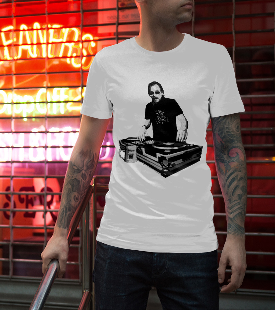 DJ Fever Black Death Coffee Turntable Maven T-Shirt