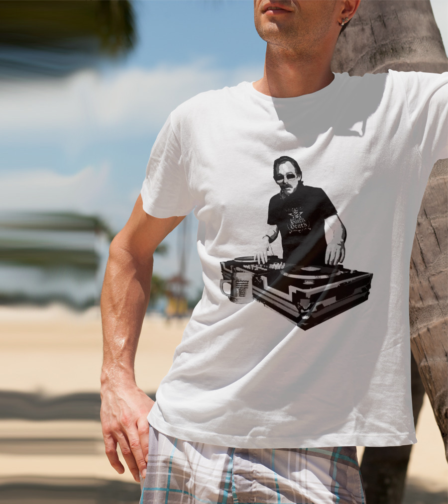 DJ Fever Black Death Coffee Turntable Maven T-Shirt