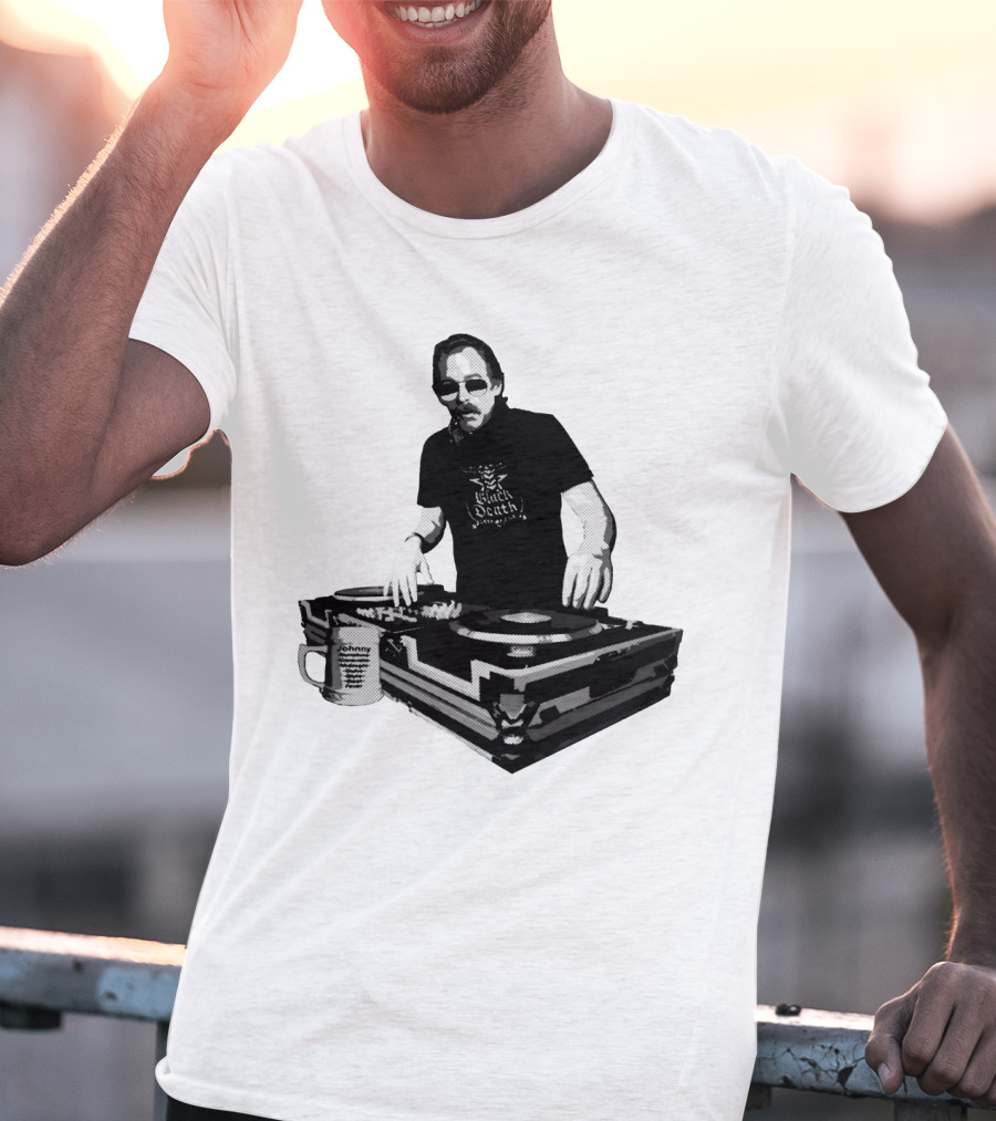DJ Fever Black Death Coffee Turntable Maven T-Shirt