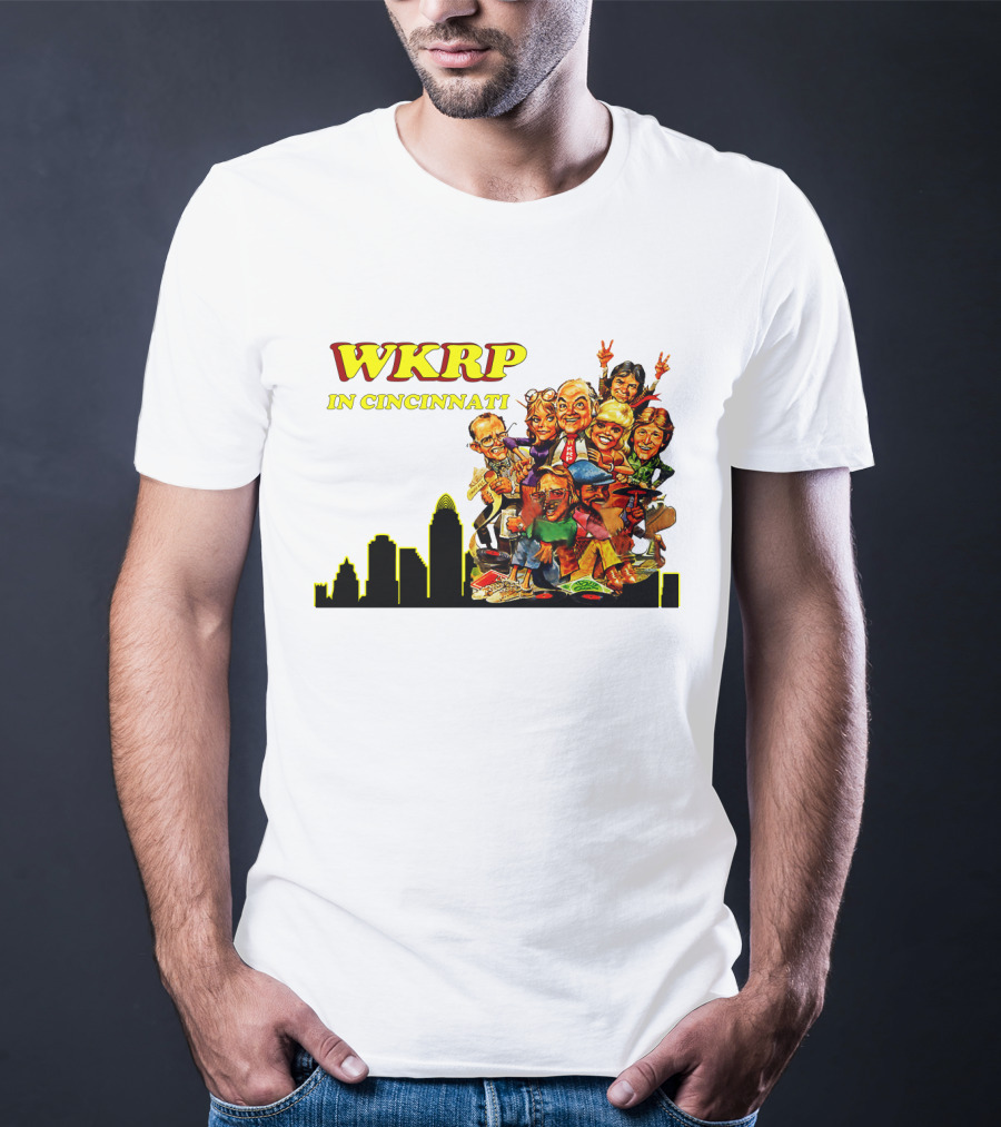 WKRP In Cincinnati Characters And Skyline T-Shirt