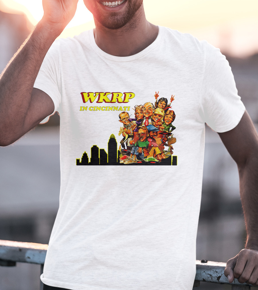 WKRP In Cincinnati Characters And Skyline T-Shirt