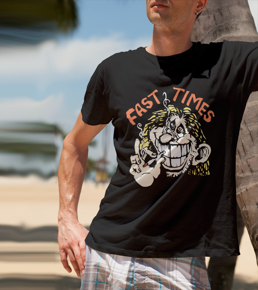 Fast Times Cheech And Chong Style Smoking Cartoon T-Shirt