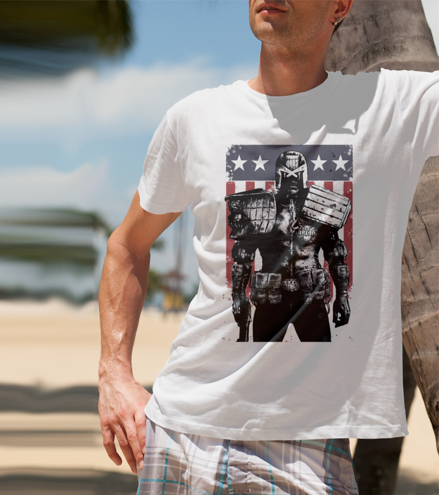 Judge Dredd Judgement Day Stars And Stripes Comic Hero T-Shirt