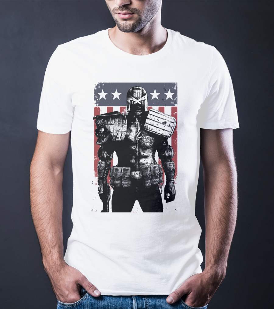Judge Dredd Judgement Day Stars And Stripes Comic Hero T-Shirt