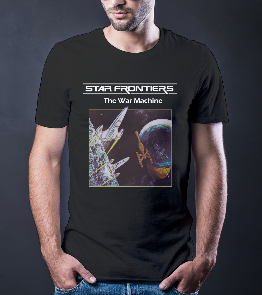 Star Frontiers The War Machine Spaceship Battle Scene T-Shirt