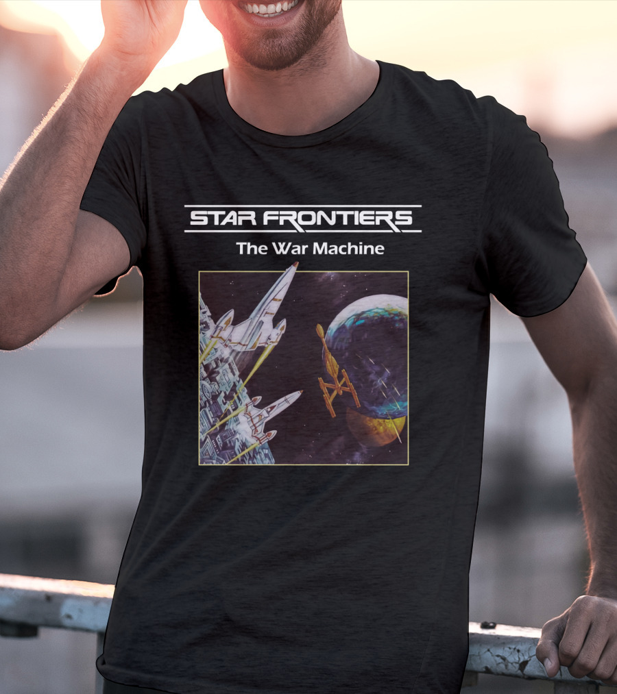 Star Frontiers The War Machine Spaceship Battle Scene T-Shirt
