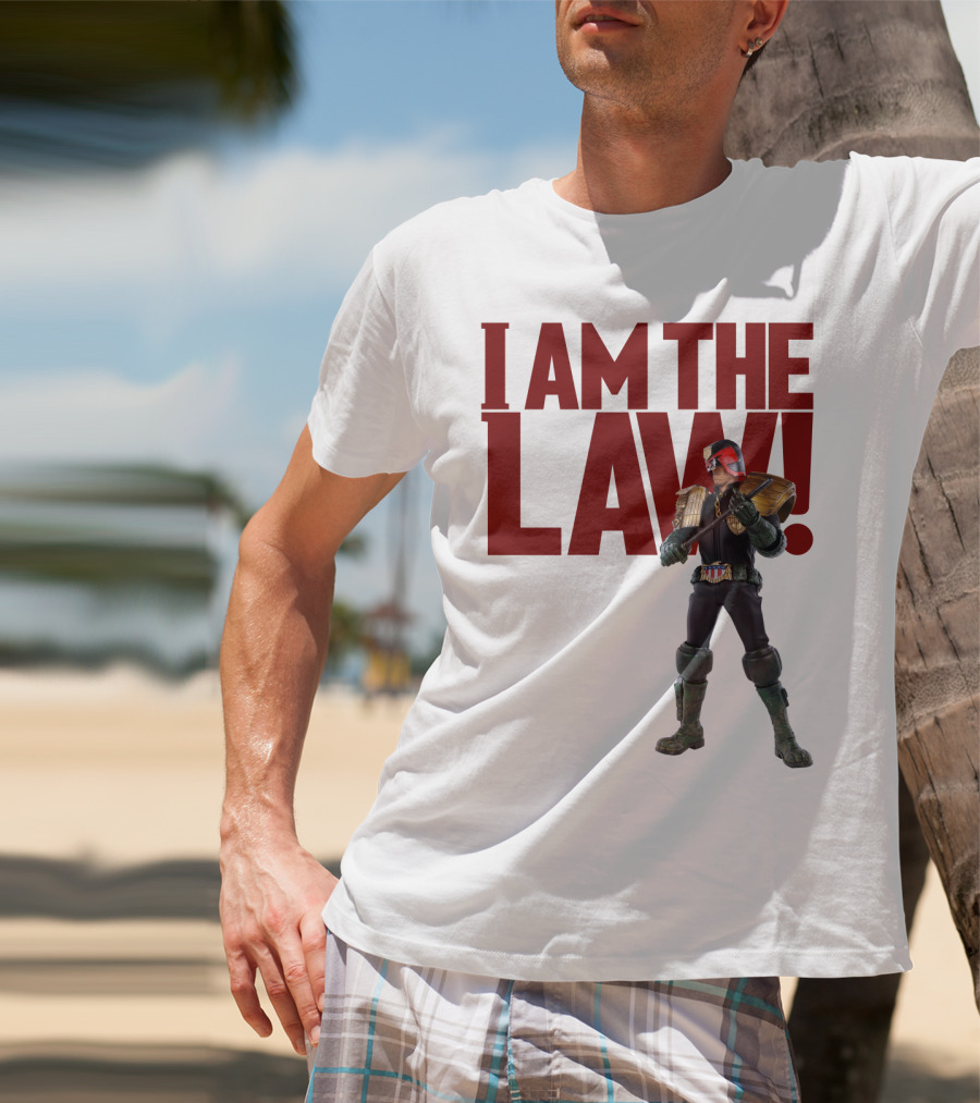 Judge Dredd I Am The Law Action Figure Stance T-Shirt
