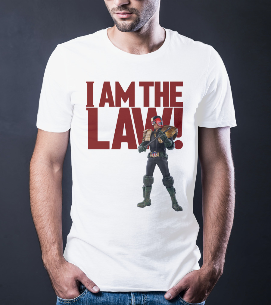 Judge Dredd I Am The Law Action Figure Stance T-Shirt