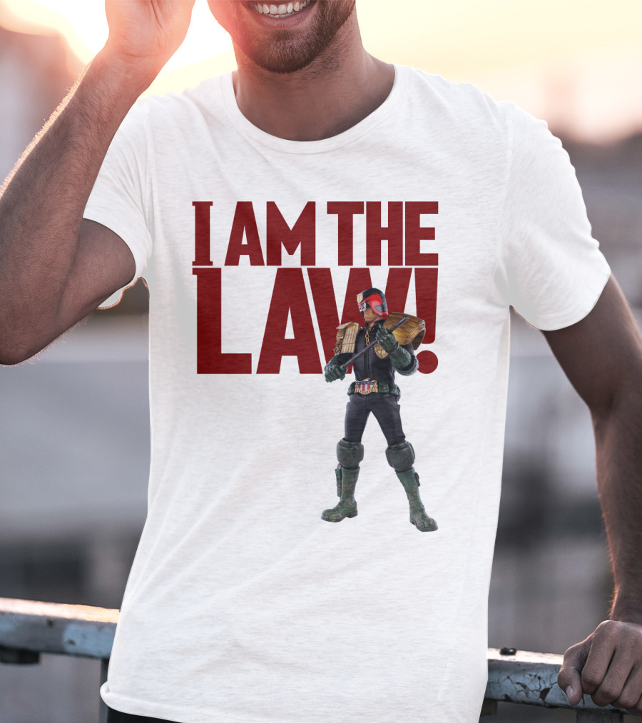Judge Dredd I Am The Law Action Figure Stance T-Shirt