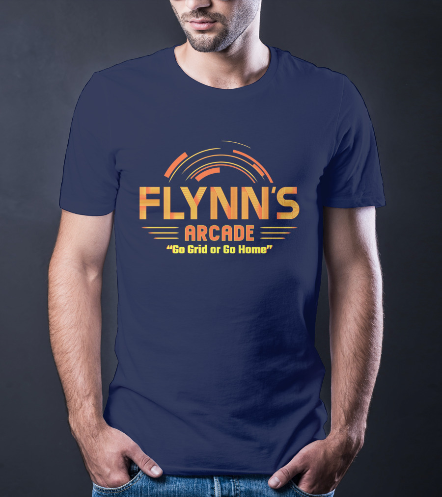 Flynn's Arcade Go Grid Or Go Home Retro Gaming T-Shirt