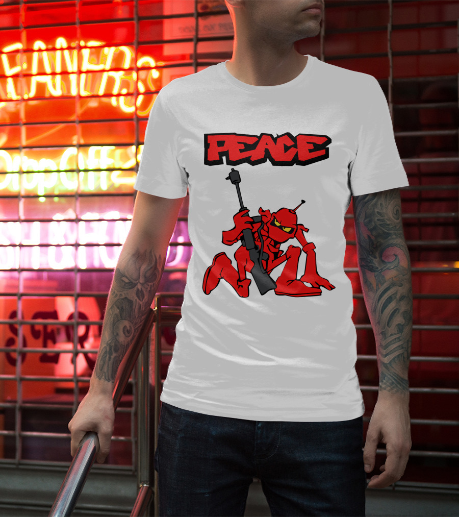 PEACE Ant Holding Rifle T-Shirt