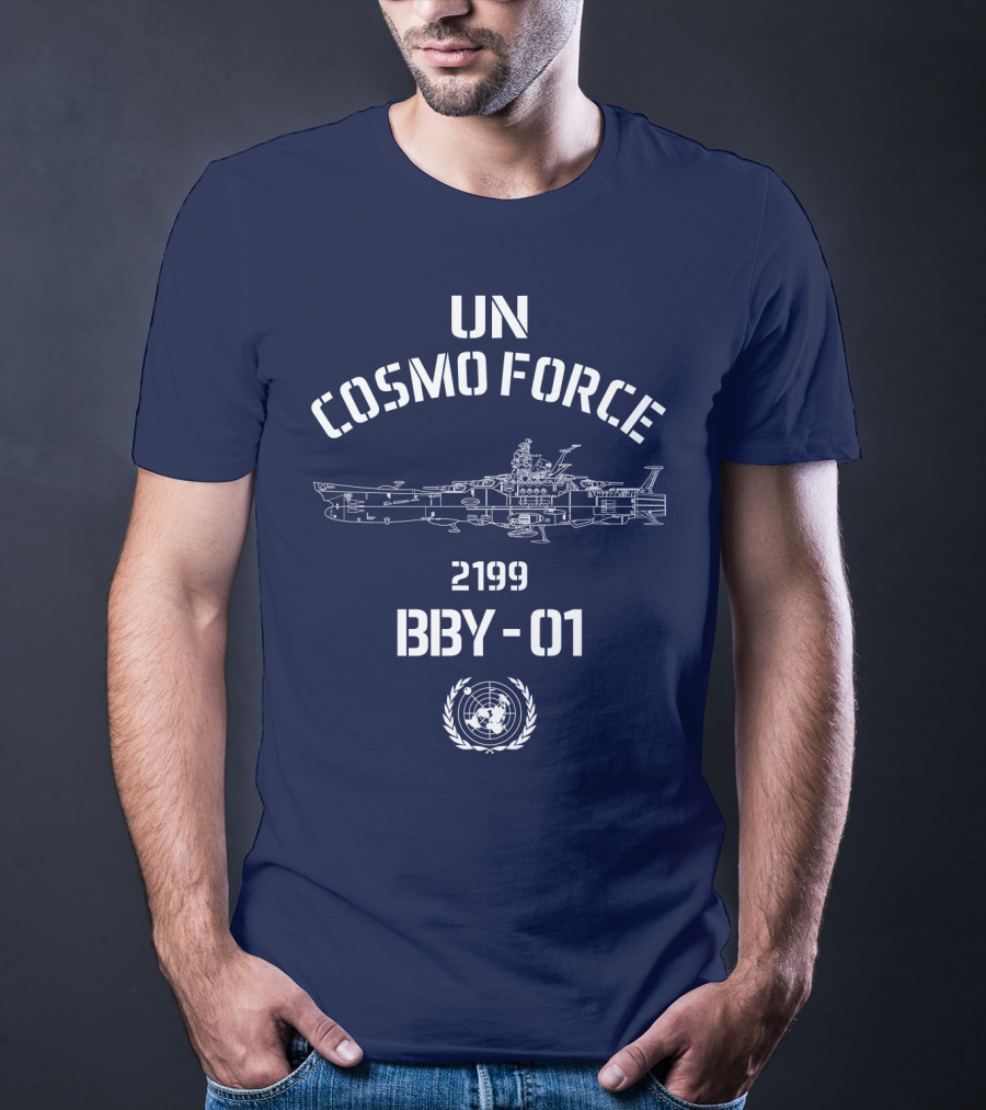 UN Cosmo Force 2199 BBY-01 Spaceship Blueprint T-Shirt