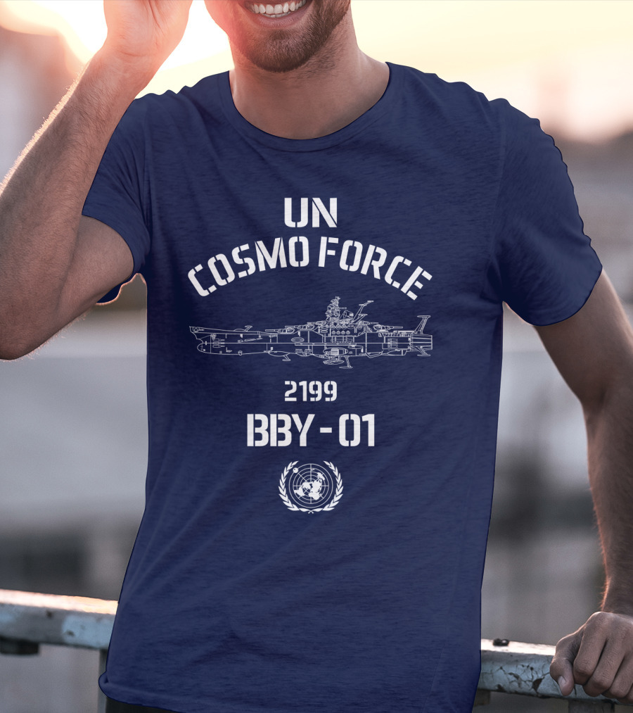 UN Cosmo Force 2199 BBY-01 Spaceship Blueprint T-Shirt