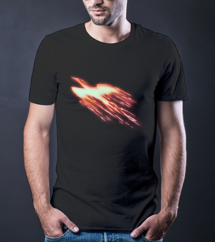 God Phoenix Fiery Bird Soaring With Bright Red And Orange Flames T-Shirt