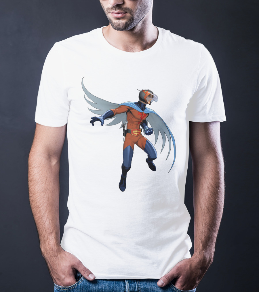Jason Battle Of The Planets G-Force Character With Winged Cape And Helmet T-Shirt