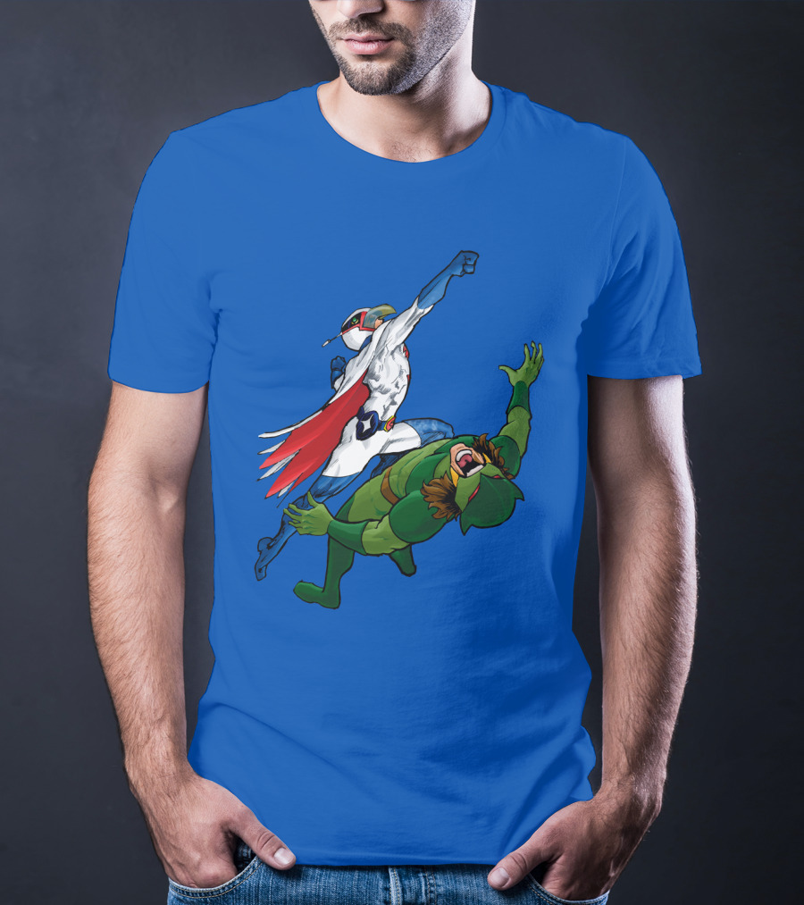 Science Ninja Team Gatchaman Battle Of The Planets Dynamic Heroic Battle Scene T-Shirt