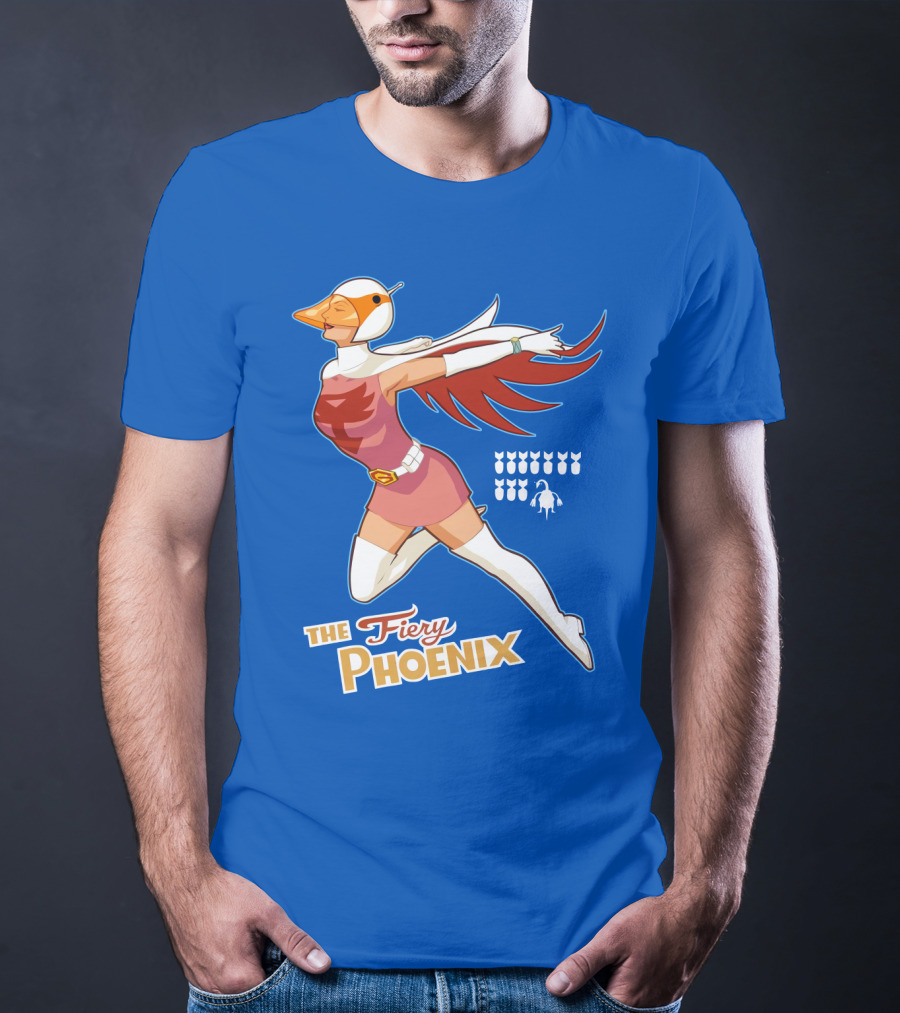 The Fiery Phoenix Winged Hero Vintage Flight T-Shirt