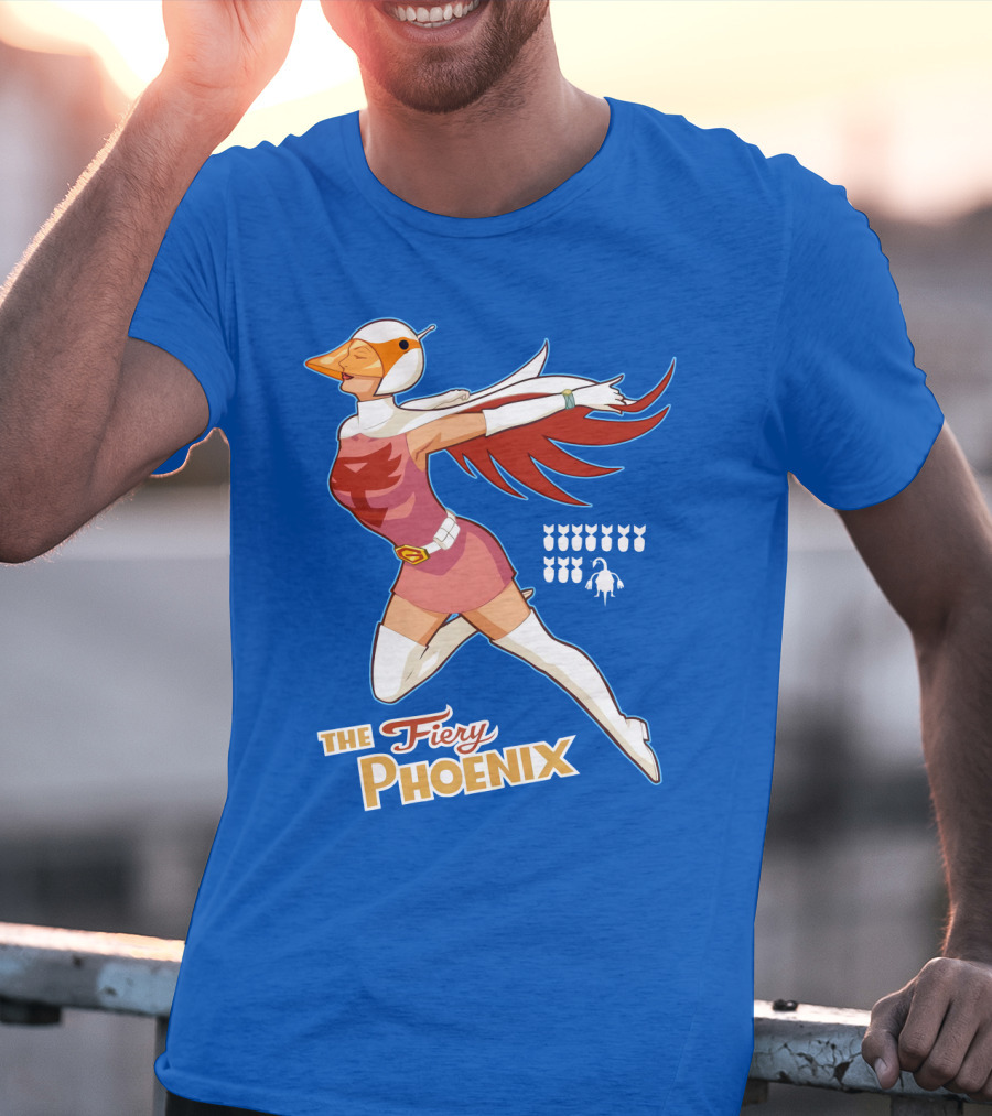 The Fiery Phoenix Winged Hero Vintage Flight T-Shirt