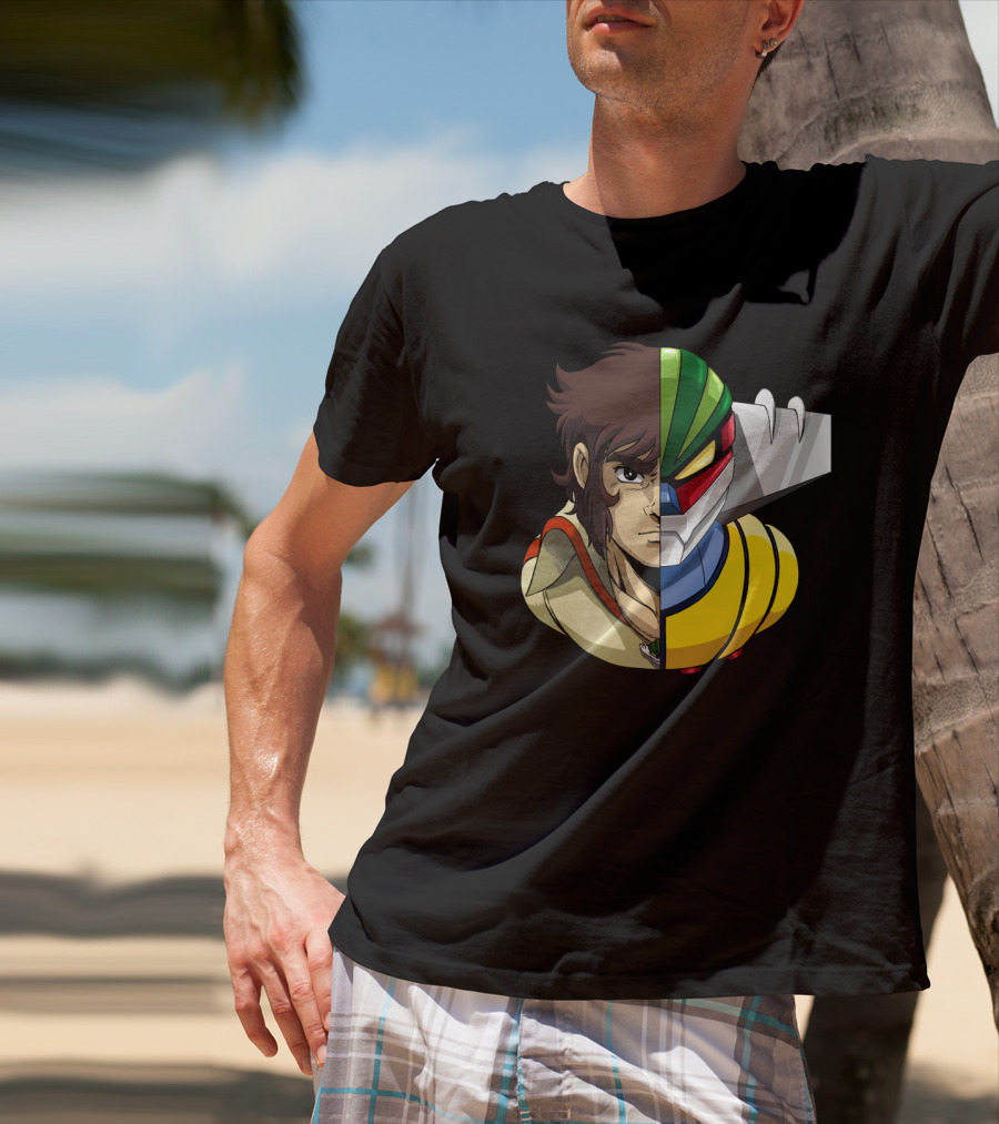 Hiroshi Shiba And Jeeg Robot Anime Fusion T-Shirt