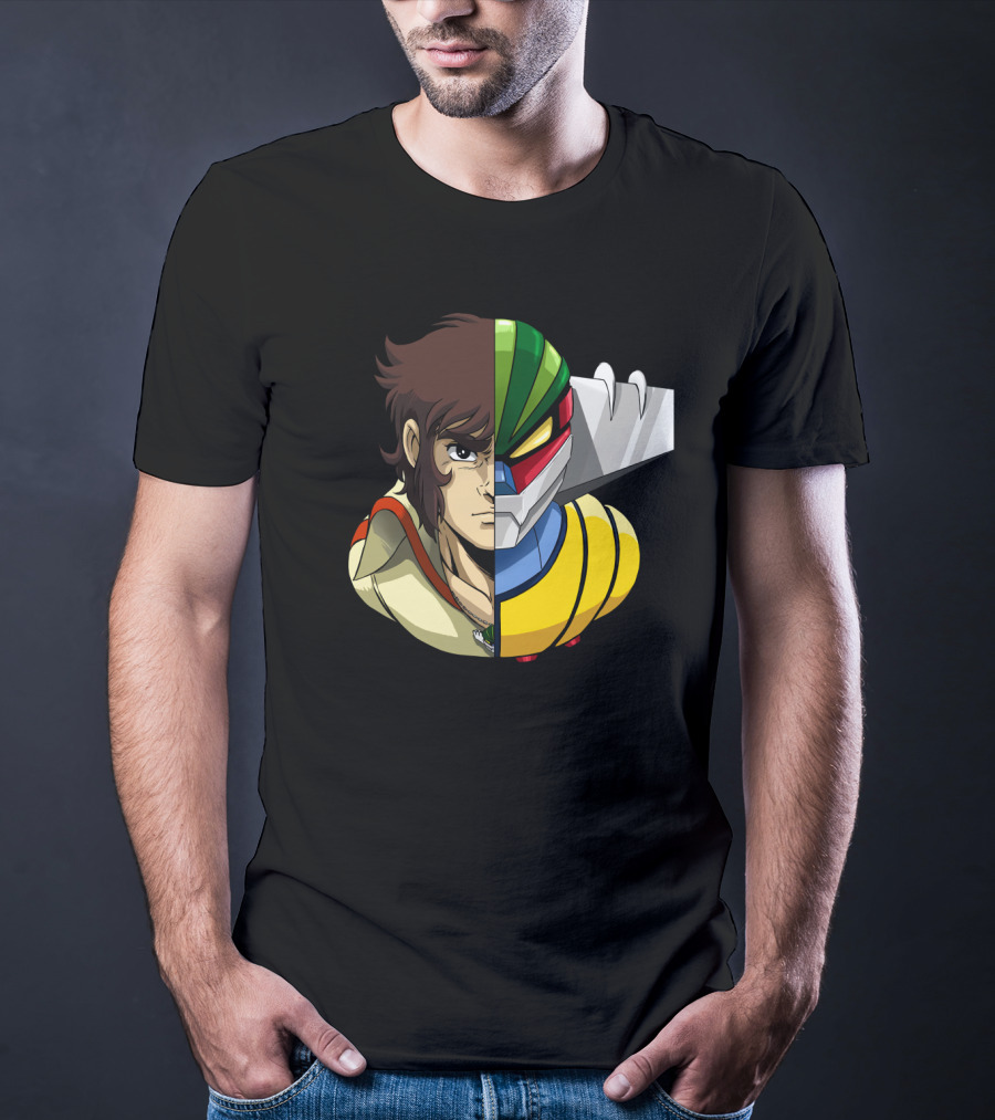 Hiroshi Shiba And Jeeg Robot Anime Fusion T-Shirt