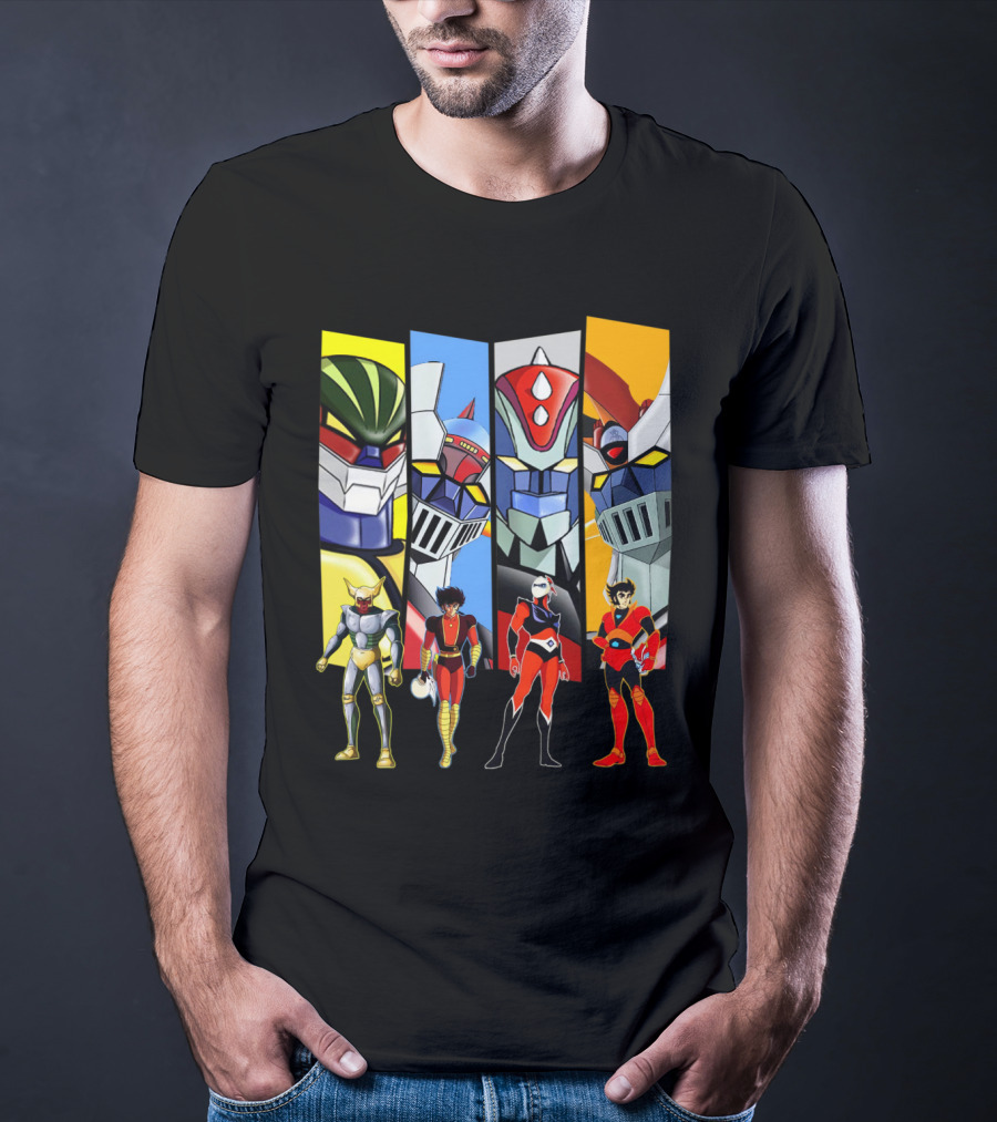 Jeeg Mazinga Mazinger Goldrake Grendizer Robot Heroes Ensemble T-Shirt