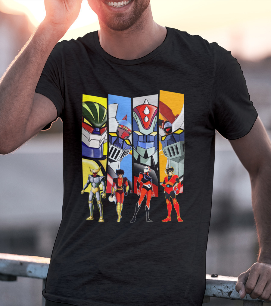 Jeeg Mazinga Mazinger Goldrake Grendizer Robot Heroes Ensemble T-Shirt