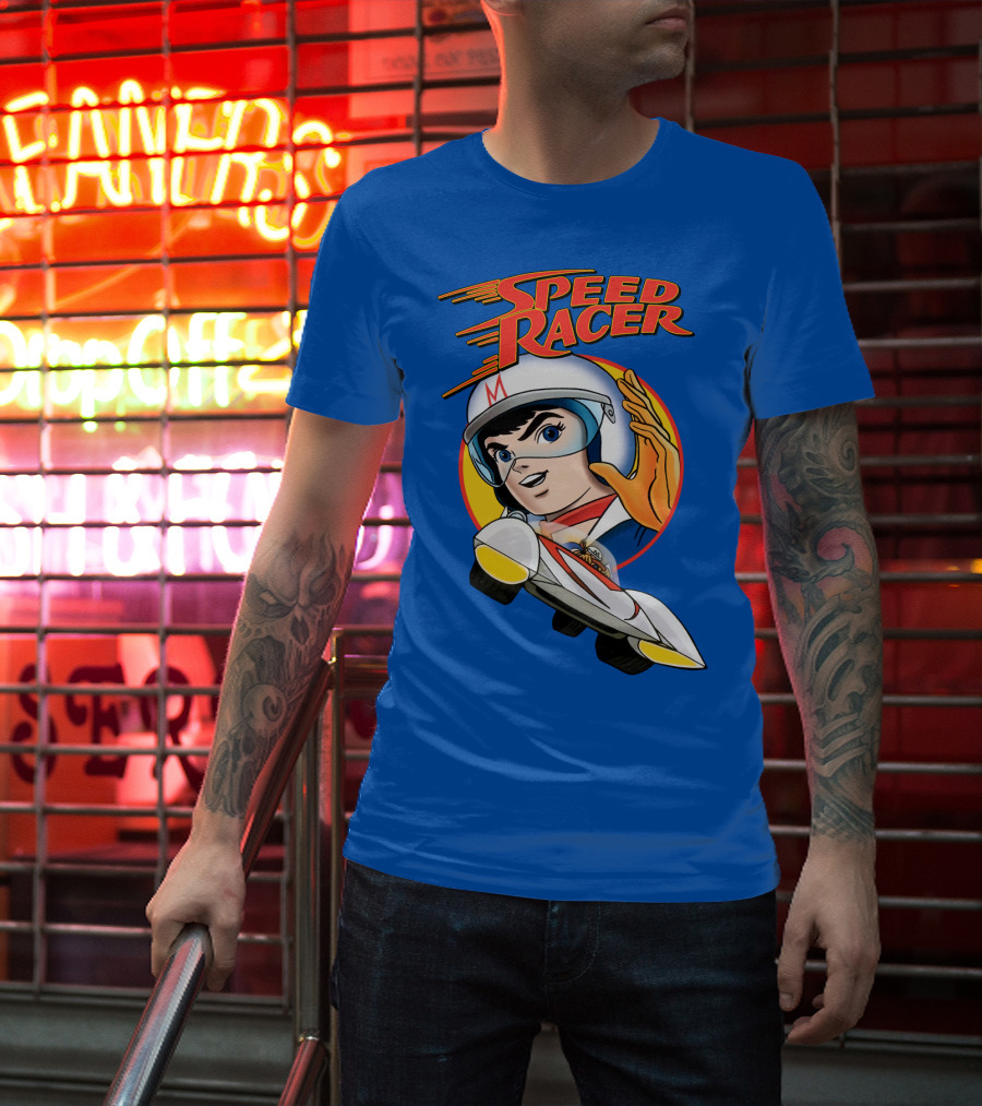 Speed Racer Character With Helmet And Car T-Shirt