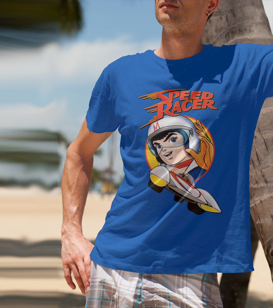 Speed Racer Character With Helmet And Car T-Shirt
